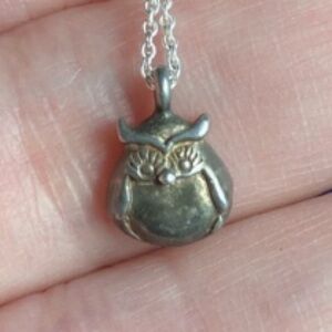 Vintage Y2K Sterling Silver Owl Necklace – Dainty Minimalist
